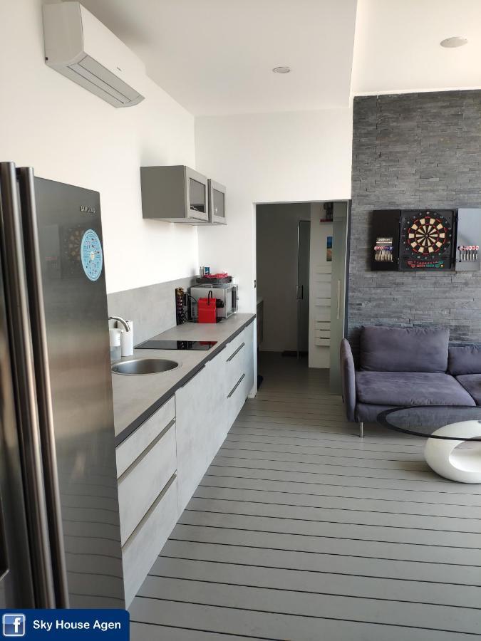 Piscine Chauffee Et Spa Jacuzzi Privatif Terrasse Sans Vis A Vis ,,,Sky House Agen,,, 외부 사진