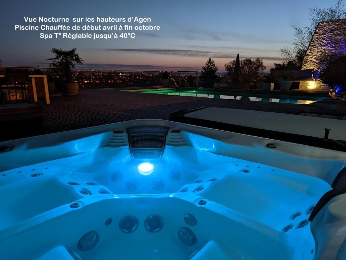 Piscine Chauffee Et Spa Jacuzzi Privatif Terrasse Sans Vis A Vis ,,,Sky House Agen,,, 외부 사진